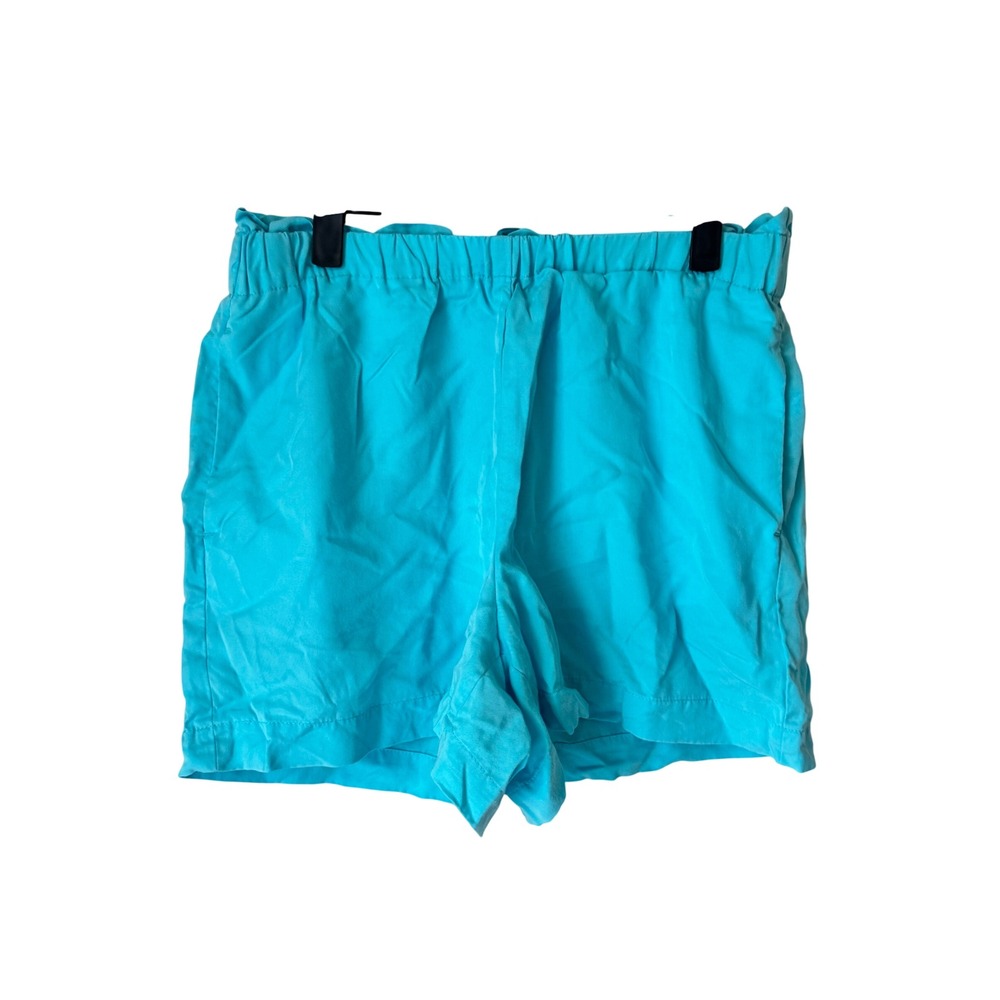 Ann Taylor Factory Turquoise Blue Lyocell Paperbag Waist Shorts Mens Size Medium